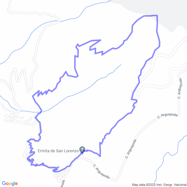 Hiking map of the trail footpath: Alajeró/Ermita San Lorenzo - Erquito - Ermita