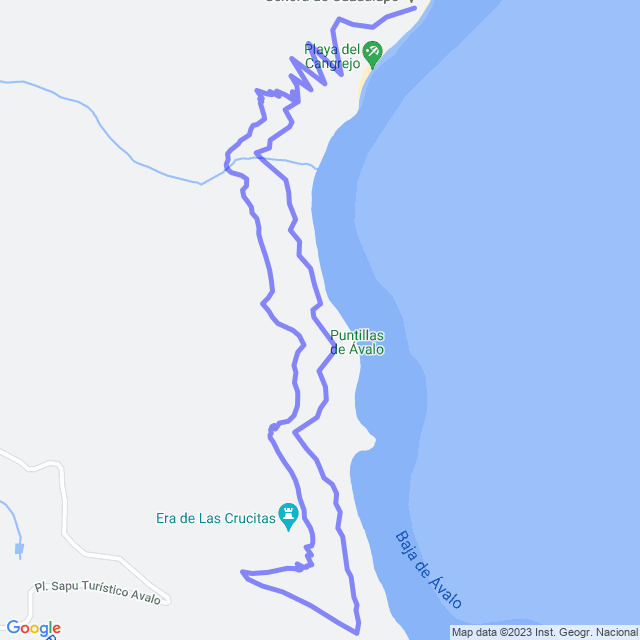 Hiking map of the trail footpath: San Seb/Puntallana - el camino - Ermita - pista