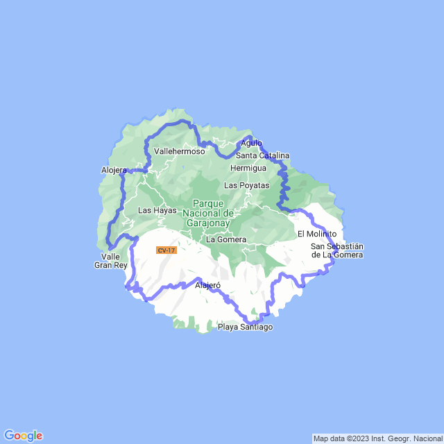Wander-Karte auf pfad: Camino de la Costa - GR 132 por Playa de Vallehermoso - La Gomera